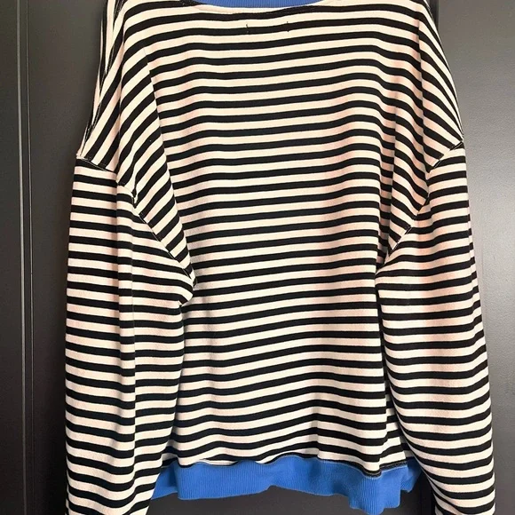 Free People Classic Striped Oversized Crewneck - Picture 6 of 7